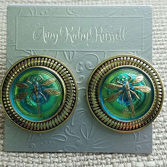 Amy kahn russell Jewelry - DRAGON FLY BUTTON EARRINGS Amy kahn russell Jewelry - DRAGON FLY BUTTON EARRINGS